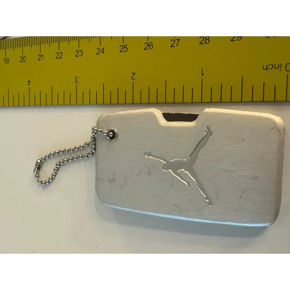 Vintage Nike Air Jordan Big Fund‎ Silver Jumpman Hangtag Keychain Accessory